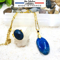 DUO PENDENTIF ET BAGUE LAPIS LAZULI COMMUNICATION