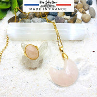 DUO PENDENTIF ET BAGUE QUARTZ ROSE