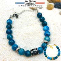 Bracelet en apatite bleue ajustable