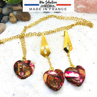 PARURE BRONZITE ET JASPE IMPERIAL