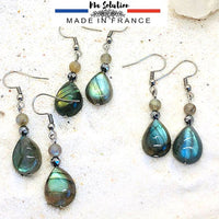 BOUCLES LABRADORITE LARME