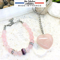 PARURE COEUR QUARTZ ROSE