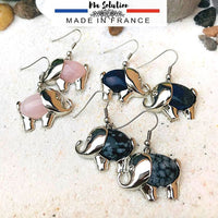 BOUCLES ELEPHANT PIERRES NATURELLES