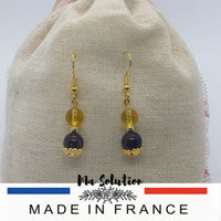 BOUCLES DUO AMETHYSTE/CITRINE - Ma Solution Bijoux