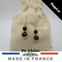 BOUCLES DUO D'OBSIDIENNE - Ma Solution Bijoux