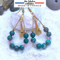 BOUCLES TOUR EIFFEL TURQUOISES AMERICAINES