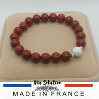 BRACELET DUO JASPE ROUGE/HOWLITE - Ma Solution Bijoux