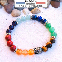 BRACELET 7 CHAKRAS BOUDDHA ACIER