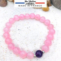 BRACELET DUO QUARTZ ROSE/AMETHYSTE