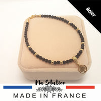 BRACELET DE CHEVILLE OBSIDIENNE NOIRE