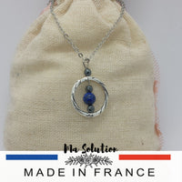 COLLIER PENDENTIF LAPIS LAZULI HEMATITES - Ma Solution Bijoux