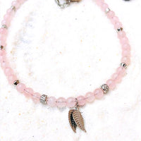BRACELET DE CHEVILLE QUARTZ ROSE