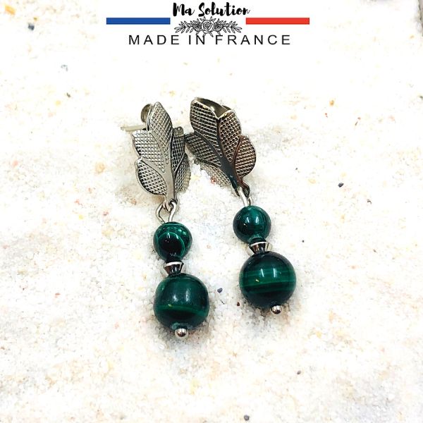 BOUCLES DUO MALACHITE