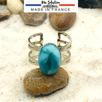 BAGUE REGLABLE LARIMAR acier chirugical