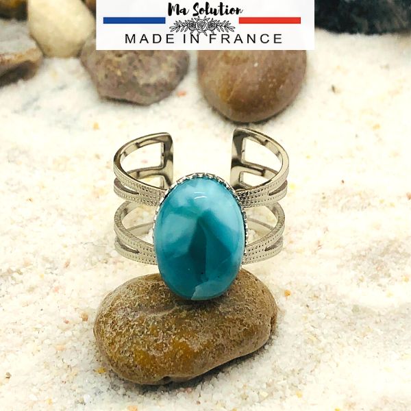 BAGUE REGLABLE LARIMAR acier chirugical