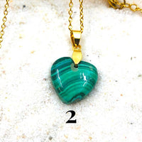 PENDENTIF MALACHITE acier doré