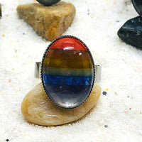 BAGUE REGLABLE OVALE 7 CHAKRAS