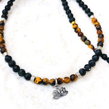 BRACELET DE CHEVILLE OEIL DE TIGRE/OBSIDIENNE