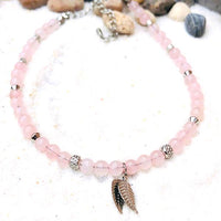 BRACELET DE CHEVILLE QUARTZ ROSE
