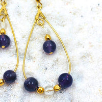 Boucles d'oreille améthyste et cristal de roche