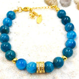Bracelet en apatite bleue ajustable