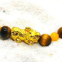 BRACELET ABONDANCE PIXIU Œil de tigre et jade