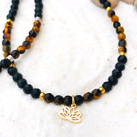 BRACELET DE CHEVILLE OEIL DE TIGRE/OBSIDIENNE
