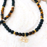 BRACELET DE CHEVILLE OEIL DE TIGRE/OBSIDIENNE