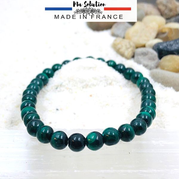 Bracelet Malachite 6-10mm et Argent Ref. 54605