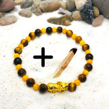 BRACELET ABONDANCE PIXIU Œil de tigre et jade