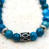 Bracelet en apatite bleue ajustable