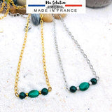 COLLIER 3 PIERRES MALACHITE