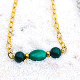 COLLIER 3 PIERRES MALACHITE