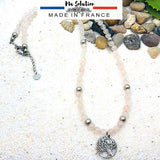 Collier en quartz rose et arbre de vie