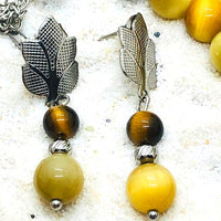 PARURE OEIL DE TIGRE DORÉ