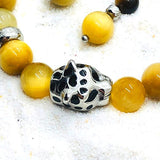 PARURE OEIL DE TIGRE DORÉ