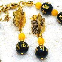 PARURE ABONDANCE PIXIU Obsidienne et jade