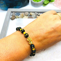 PARURE ABONDANCE PIXIU Obsidienne et jade