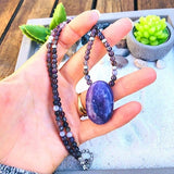 COLLIER AMETHYSTE/LEPIDOLITE Paix et sérénité