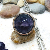 PARURE ARRET DU TABAC AGATE DE BOTSWANA/AMETHYSTE/QUARTZ FUME