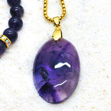 PARURE PENDENTIF ANTI STRESS AMETHYSTE