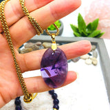 PARURE PENDENTIF ANTI STRESS AMETHYSTE