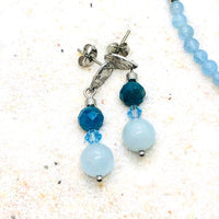 PARURE COMMUNICATION AIGUE MARINE ET APATITE