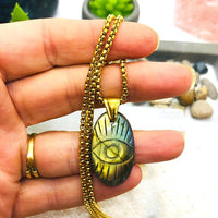 DUO BRACELET ET PENDENTIF LABRADORITE