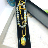DUO BRACELET ET PENDENTIF LABRADORITE