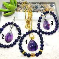 DUO BRACELET ET PENDENTIF ANTI STRESS AMETHYSTE