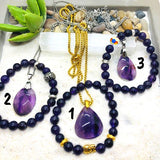 DUO BRACELET ET PENDENTIF ANTI STRESS AMETHYSTE