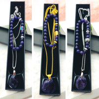 DUO BRACELET ET PENDENTIF ANTI STRESS AMETHYSTE