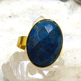 BAGUE REGLABLE  LAPIS LAZULI Acier