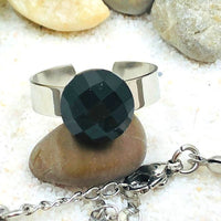 PARURE OBSIDIENNE NOIRE PROTECTION OHM